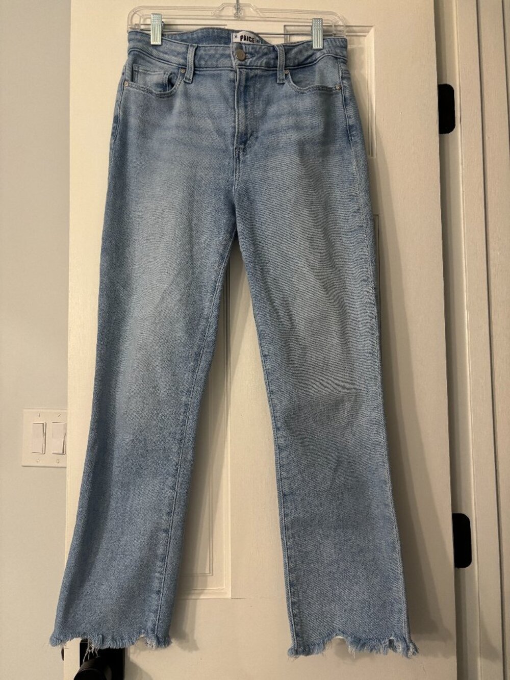 PAIGE Cindy High Rise Straight Leg Jeans - Light Wash - Size 29 (8)